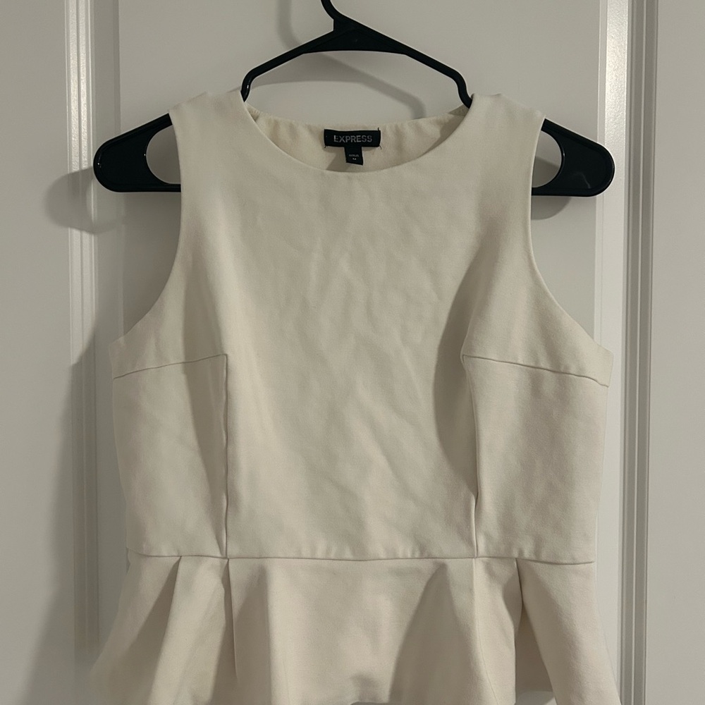 Express Women's Ivory Peplum Blouse